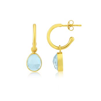 Manhattan Gold And Blue Topaz Interchangeable Gemstone Earrings, 2 of 5
