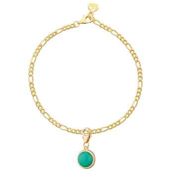 Gold Plated Healing Stone Figaro Charm Bracelet, 11 of 12