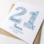 Blue Star Personalised 21st Birthday Card, thumbnail 3 of 5