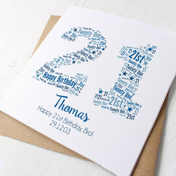 Blue Star Personalised 21st Birthday Card, 3 of 5