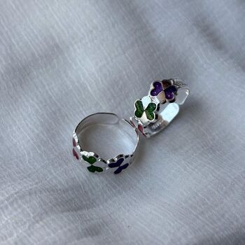 925 Silver Colourful Butterfly Bichiya Toe Ring, 4 of 7