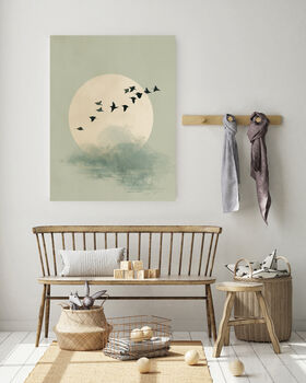 Japanese Flying Birds Dawn Art Print, 3 of 3