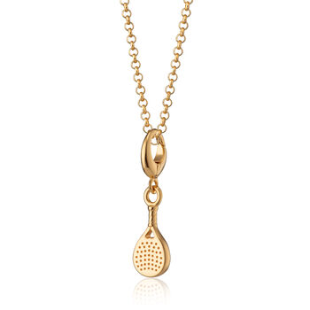 18ct Gold Padel Racket Charm Necklace, 2 of 7