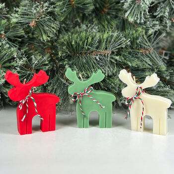 Reindeer Candles Rudolph Christmas Candle Moose Shape, 3 of 8
