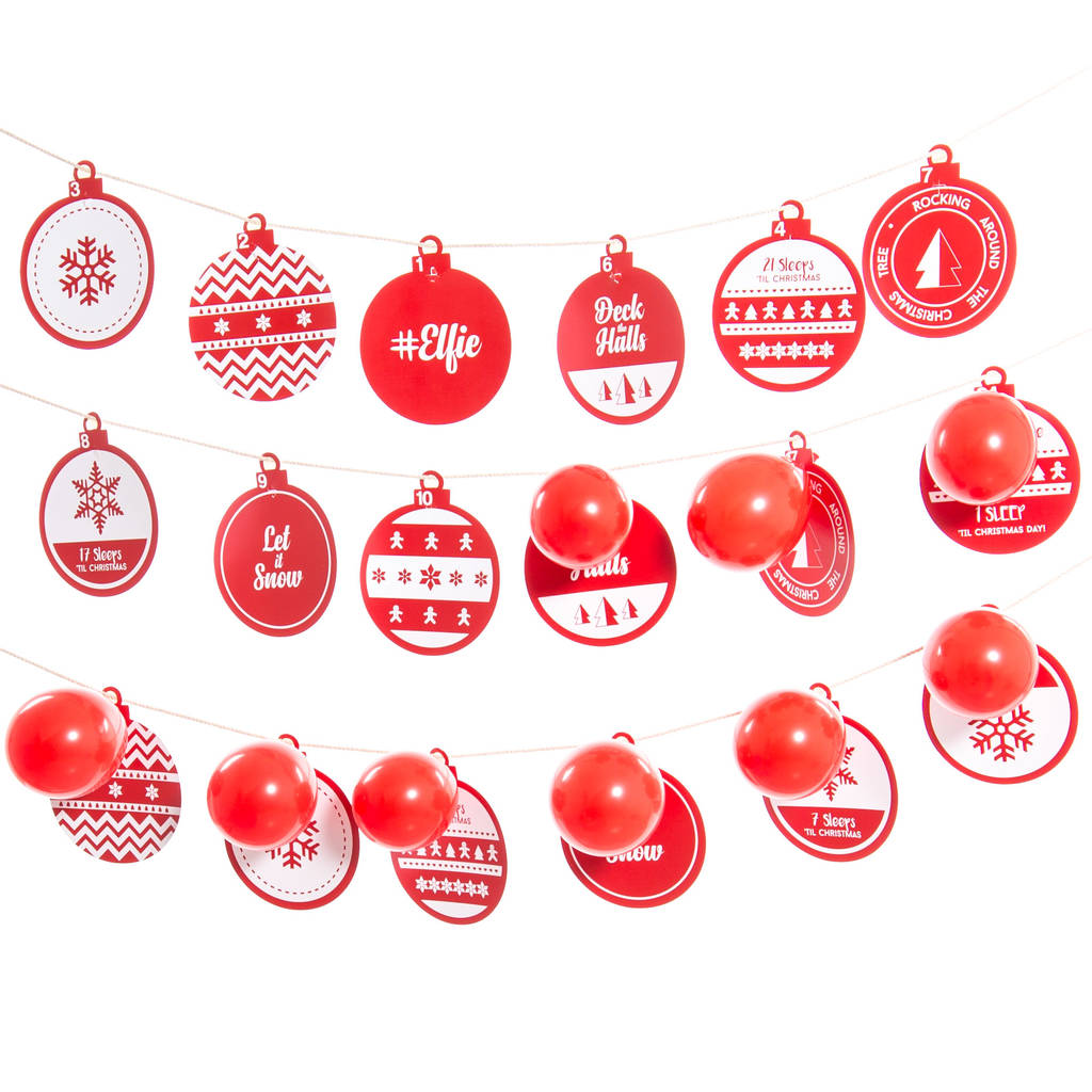 Christmas Bauble Balloon Advent Calendar By Bubblegum Balloons