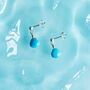 Turquoise Drop Stud Earrings Second Light Collection, thumbnail 1 of 4