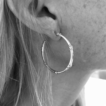 Deia Sterling Silver Kiss Hoop Earrings, 3 of 7
