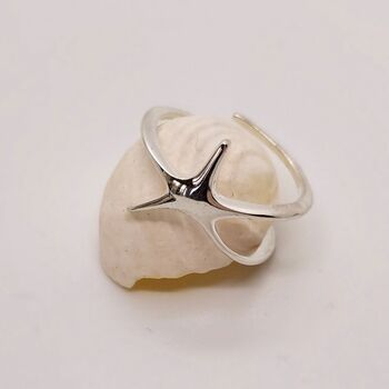 Silver Starfish Wrap Ring, 2 of 10