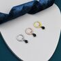 Sterling Silver Black Cz Droplet Hoop Earrings, thumbnail 4 of 11