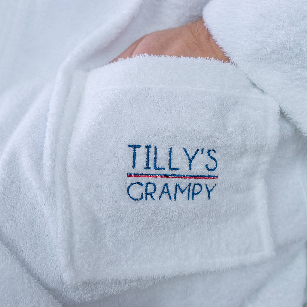 towelling bathrobe personalised