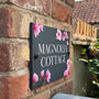 Pink Magnolia Slate House Number Or Name Sign, thumbnail 3 of 3
