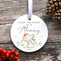 Personalised First Christmas As Mummy Daddy Ceramic Ornament – New Parents Keepsake Bauble, thumbnail 4 of 11