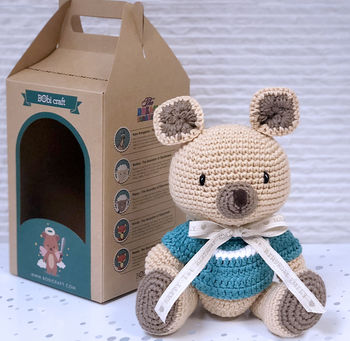 Personalised Hand Knitted Kangaroo Teddy Bear, 3 of 8