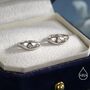 Sterling Silver Cz Starburst Chubby Huggie Hoop Earrings, thumbnail 4 of 11