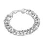 Sterling Silver Thick 13mm Double Curb Mens Bracelet, thumbnail 2 of 3