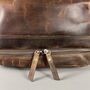 Cognac Leather Open Top Wash Bag, thumbnail 3 of 9