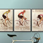 Vintage Style Cyclist Bike Poster, thumbnail 1 of 9