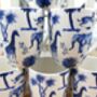 Set Of Six Aspen Mugs In Blue Safari Design, thumbnail 4 of 12