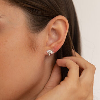 Art Deco Style Silver Or Gold Plated Stud Earrings, 2 of 8