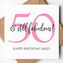 50th Birthday Card Choose Colour And Text, thumbnail 1 of 5