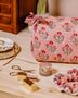 Apricot Floral Block Print Wash Bag, thumbnail 1 of 2