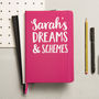 Personalised Dreams And Schemes Notebook, thumbnail 1 of 5