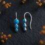 Sterling Silver Blue Opal Trio Drop Earrings, thumbnail 1 of 4