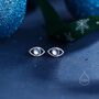 Moonstone Or Opal Eye Stud Earrings In Sterling Silver, thumbnail 2 of 12