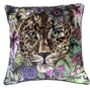 Totem Tiger And Tropical Flowers Luxury Velvet Square Cushion, thumbnail 7 of 7
