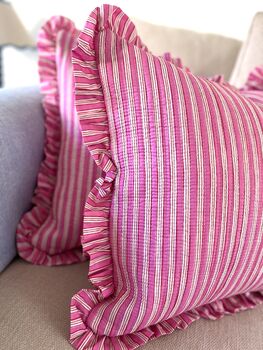 Pink Striped Boho Cushion, 3 of 3