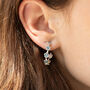 Forget Me Not Stud Hoop Earrings Silver, thumbnail 1 of 7