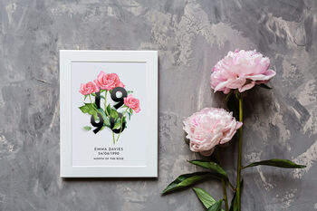 Birth Flower Month And Year Print, 5 of 9