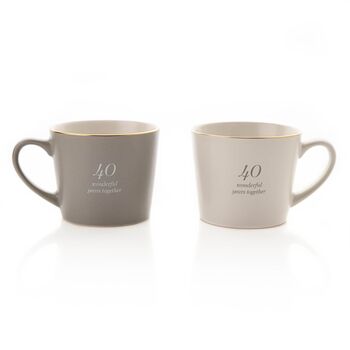 40th Ruby Anniversary 40 Years Couples Mug Gift Set, 3 of 4