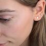 Gold Moon And Star Tiny Mismatched Stud Earrings, thumbnail 6 of 8