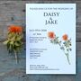 Pack 12 Carthamus Original Personalised Wedding Invitations, thumbnail 1 of 6
