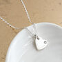 Memorial Ashes Gemstone Heart Silver Charm, thumbnail 1 of 5