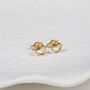 Verona Mini Gold Plated Love Heart Stud Earrings, thumbnail 1 of 4