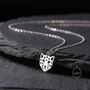 Tiny Leopard Face Pendant Necklace In Sterling Silver, thumbnail 2 of 11