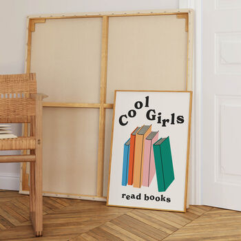 Cool Girls Read Books Wall Art Print, 3 of 3