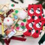 Kids And Tween Christmas Craft Gift – Festive Socks, Crafts, Pen And Reindeer Keyring, thumbnail 8 of 9