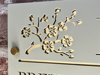 Personalised Blossom Design House Acrylic Number Sign, 5 of 6