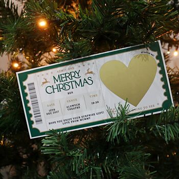 Elf Musical Christmas Ticket Surprise Scratch To Reveal Gift Card, 5 of 6