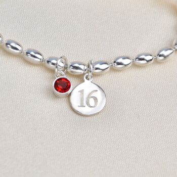 Personalised Silver Birthday Birthstone Bracelet, 5 of 9