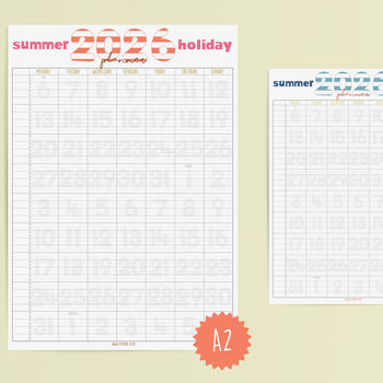 2026 Summer Holiday Wall Planners, 2 of 5