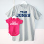 'Team Surname' Father And Baby T Shirt Set, thumbnail 1 of 10