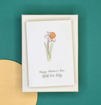 Miniature Engraved Flower Mother's Day Card, 12 of 12