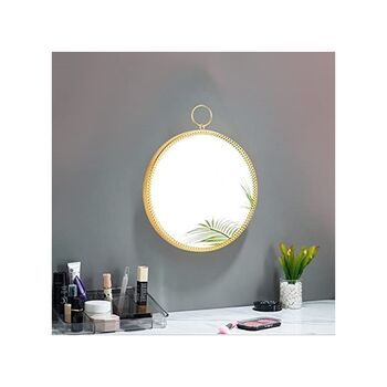Metal Frame Wall Hanging Decorative Round Mirror, 4 of 11