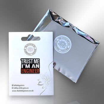 Trust Me I'm An Engineer Enamel Lapel Pin, Gift For Civil, Mechanical And Chemical Engineers, Engineering Gifts, Gifts For Men, 5 of 8
