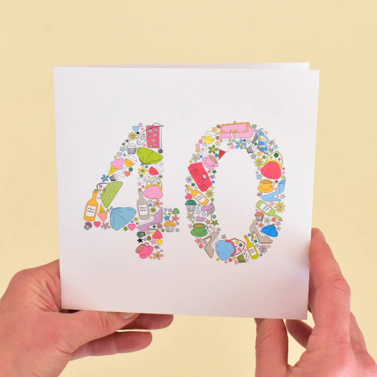 Girlie Things 40th Birthday Card By mrs L cards | notonthehighstreet.com