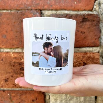 Personalised Photo Engagement Congratulations Candle, 3 of 9